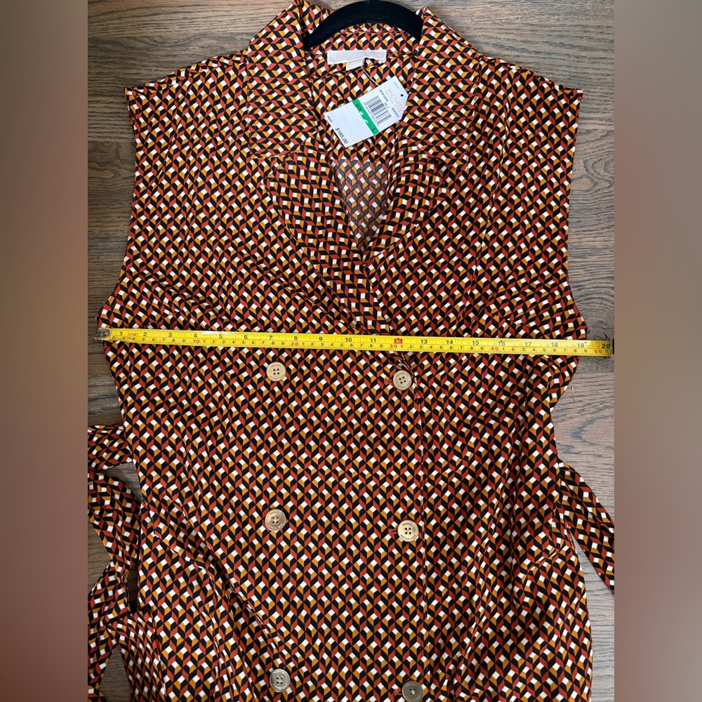 Michael Kors Brown Printed Midi Dress - Picture 8 of 10